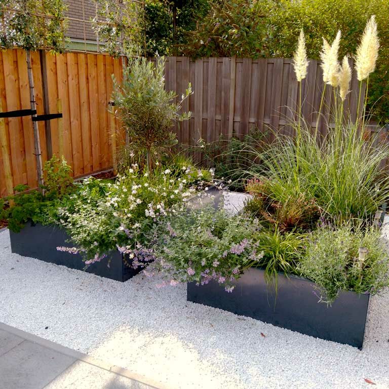 Powder coated steel planter Texas xxl 200 x 120 cm
