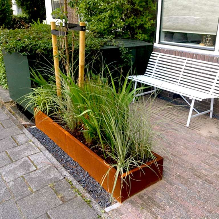 Corten steel planter Texas xxl 200 x 50 cm