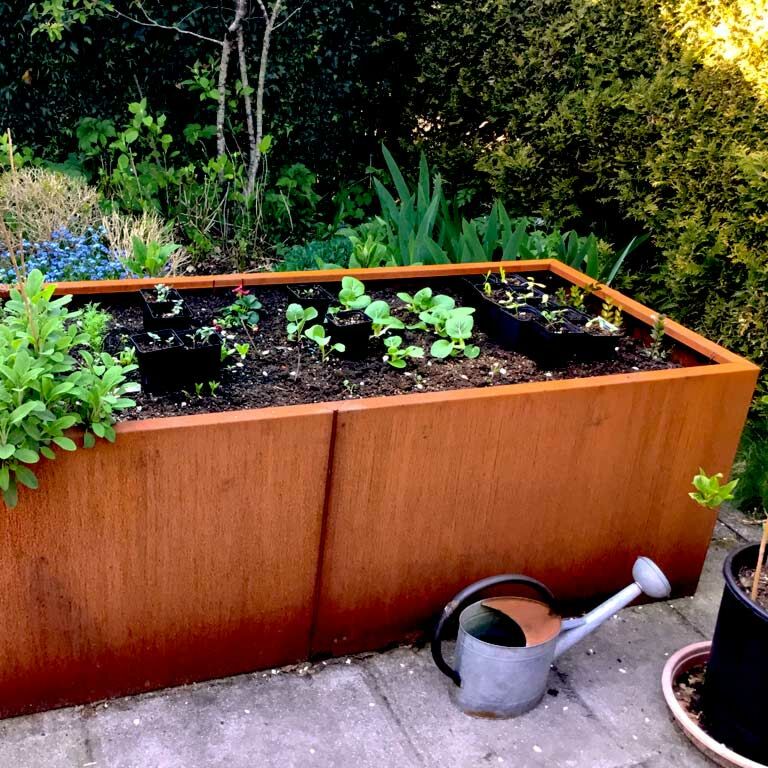 Corten steel planter Texas xxl 200 x 80 cm