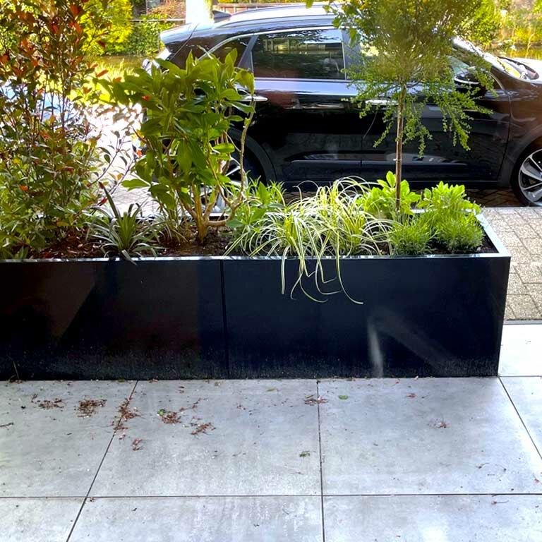 Powder coated steel planter Texas xxl 240 x 50 cm
