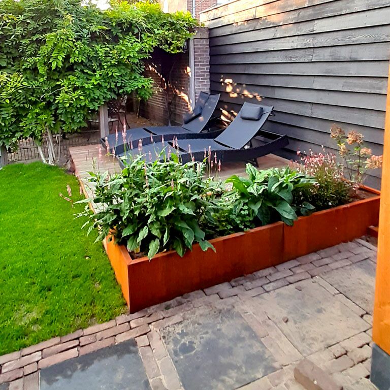 Corten steel planter Texas xxl 240 x 80 cm