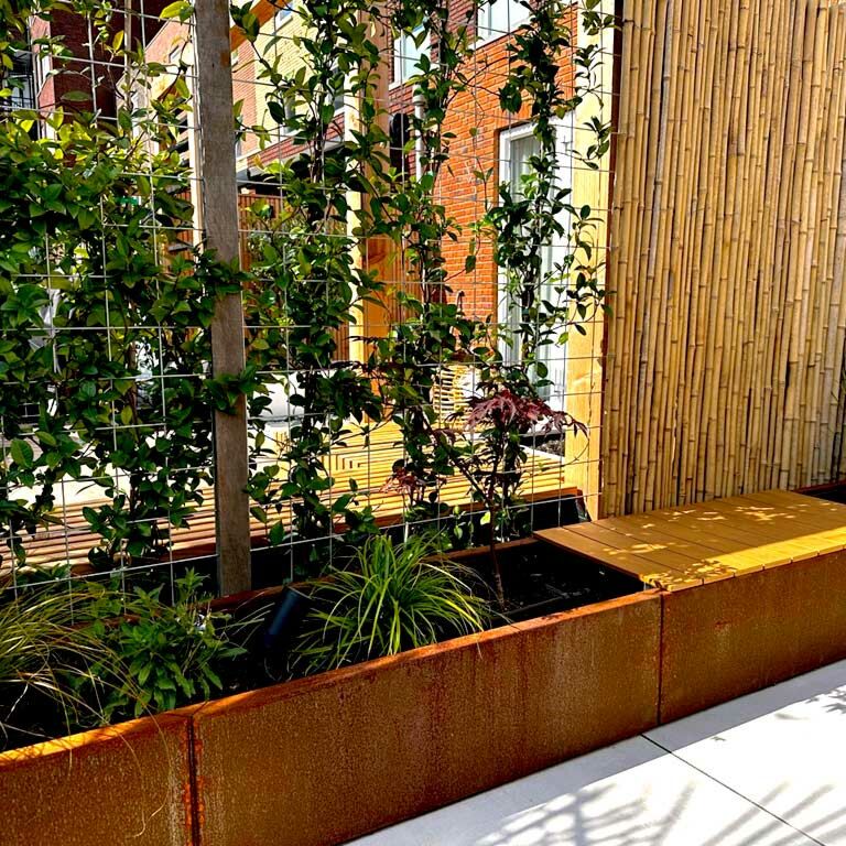 Corten steel planter Texas xxl 500 x 60 cm