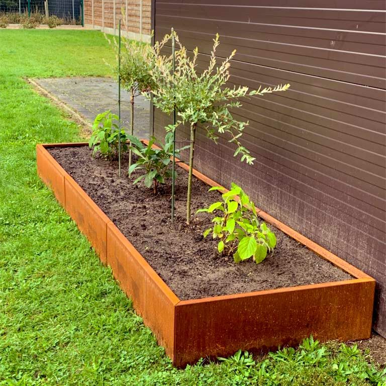 Corten steel planter Texas xxl 360 x 100 cm