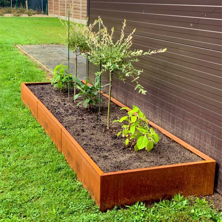 Corten steel planter Texas xxl 360 x 80 cm