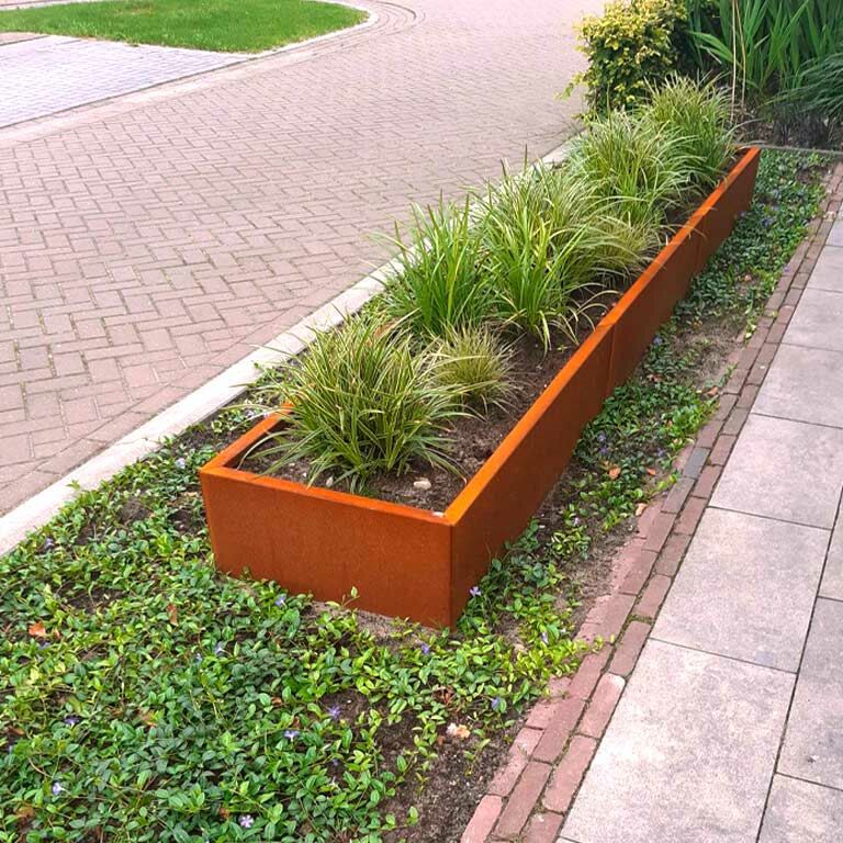 Corten steel planter Texas xxl 360 x 60 cm