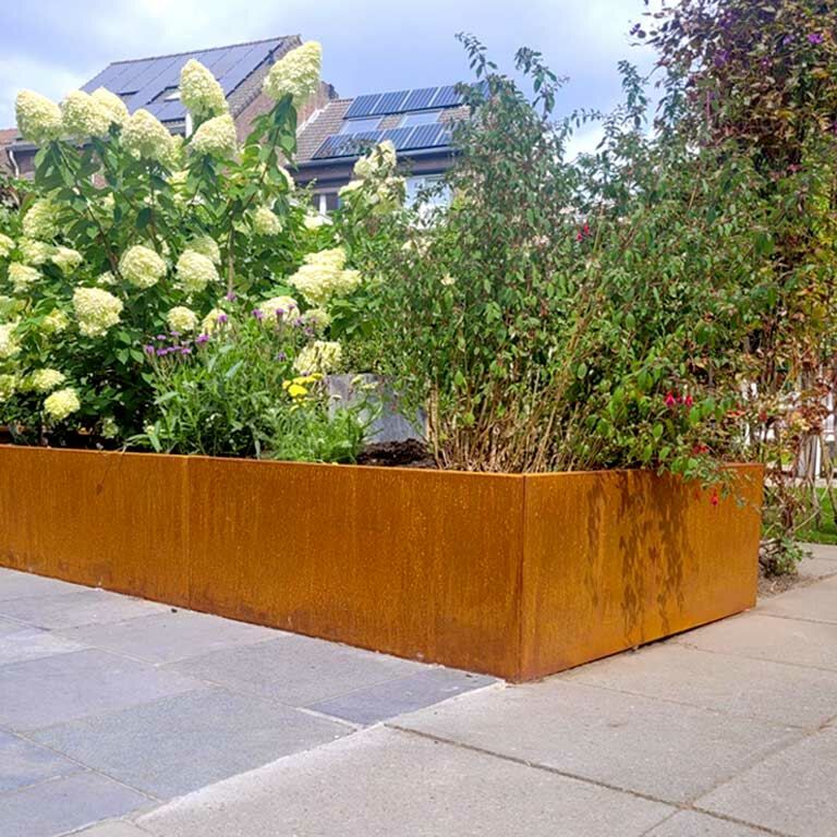 Corten steel planter Texas xxl 400 x 120 cm