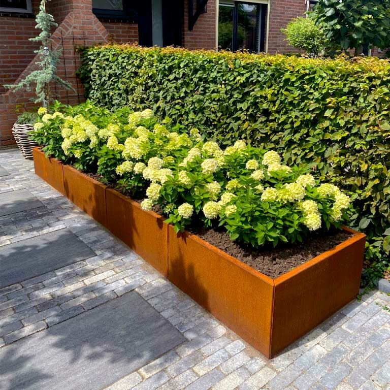 Corten steel planter Texas xxl 400 x 30 cm
