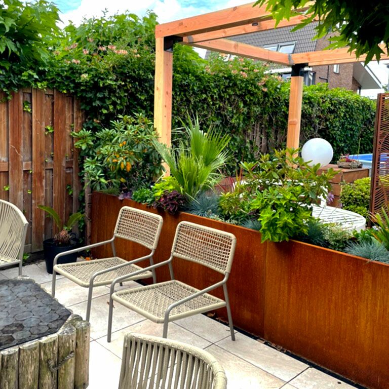 Corten steel planter Texas xxl 480 x 30 cm