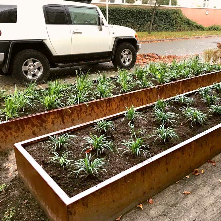 Corten steel planter Texas xxl 500 x 80 cm