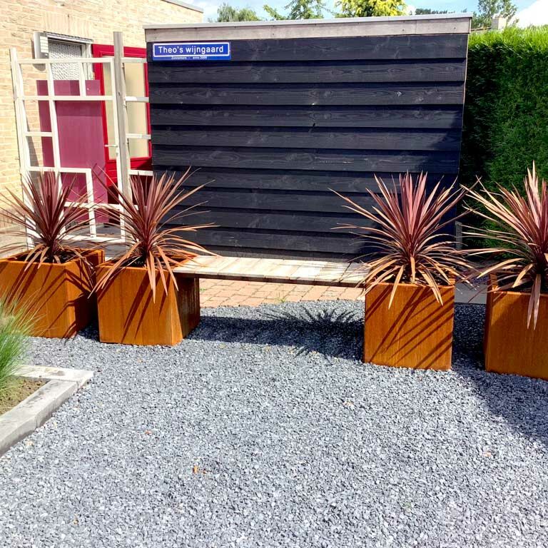 Corten steel planter with bench Vegas Miami