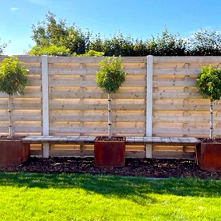 Corten steel planter with bench Vegas Miami