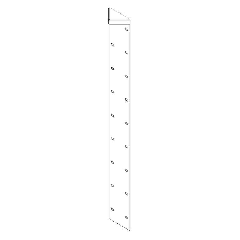 Powder-coated steel corner piece 180° 100 cm