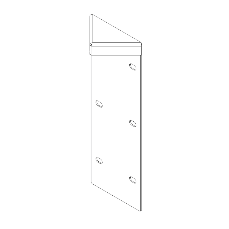 Powder-coated steel corner piece 180° 30 cm