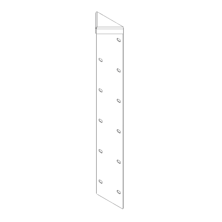 Powder-coated steel corner piece 180° 60 cm