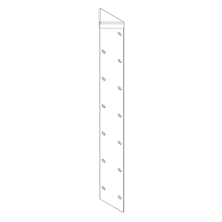 Powder-coated steel corner piece 180° 70 cm