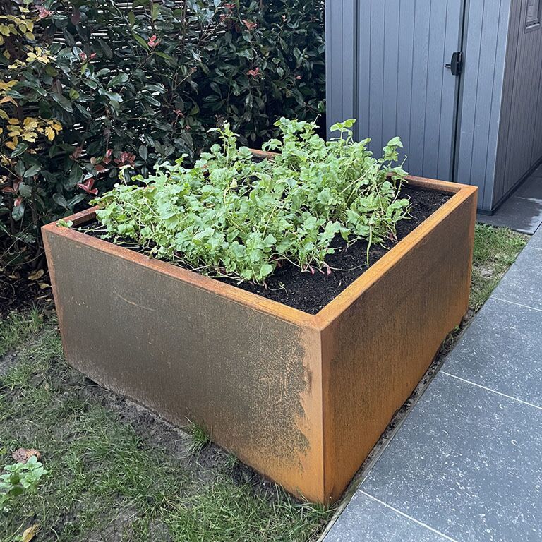 Corten steel welded planters Montana 120 x 120 x 60 cm