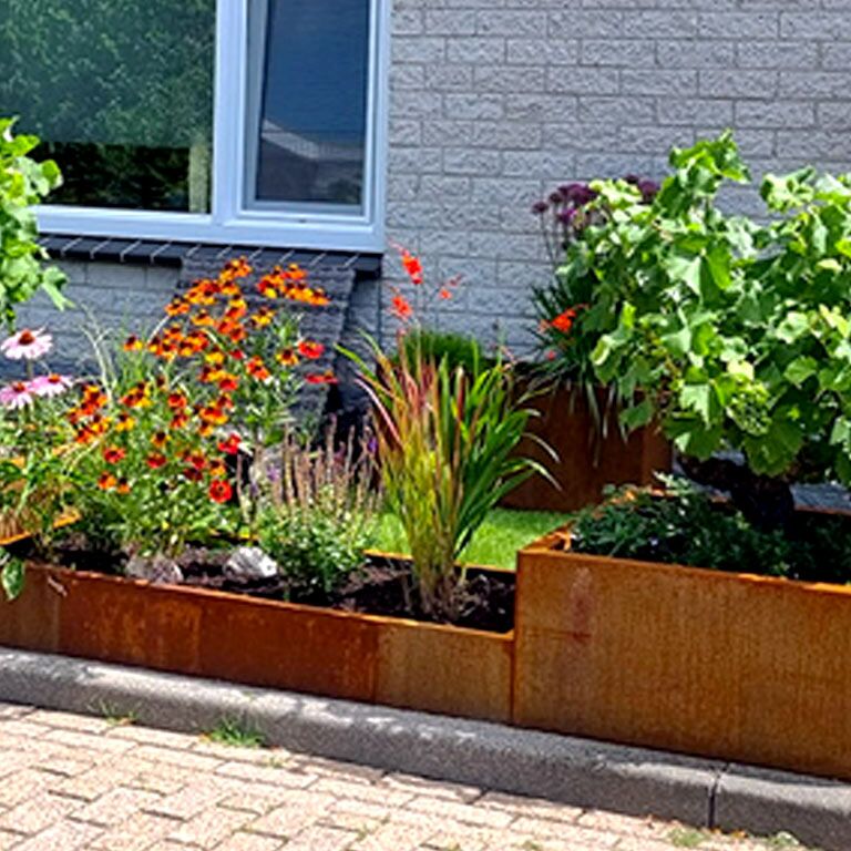 Corten steel welded planters Montana 80 x 80 x 40 cm