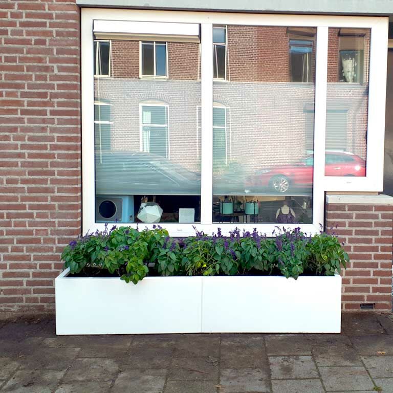 Powder coated steel planter Texas xxl 200 x 40 cm
