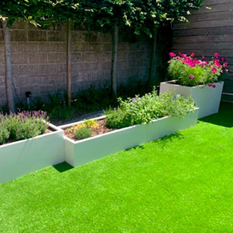 Powder coated steel planter Texas xxl 240 x 60 cm