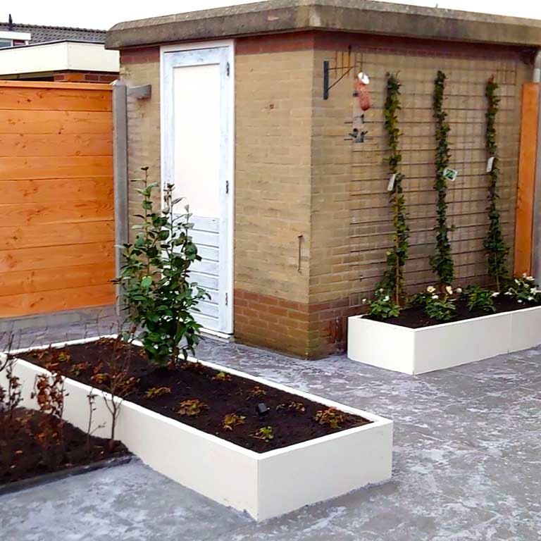 Powder coated steel planter Texas xxl 240 x 100 cm