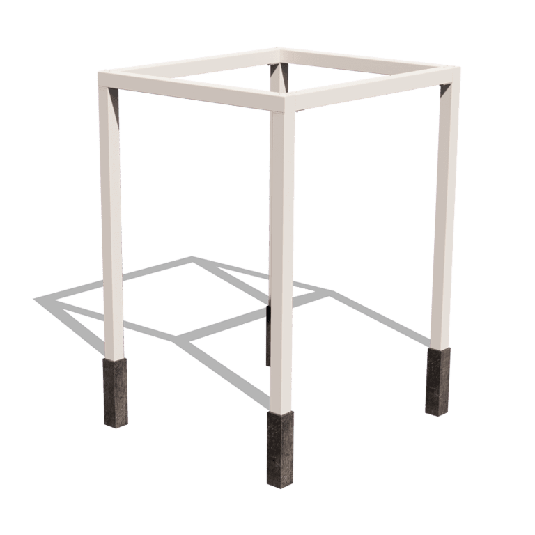 Powder-coated steel pergola square setup 224 x 200 cm