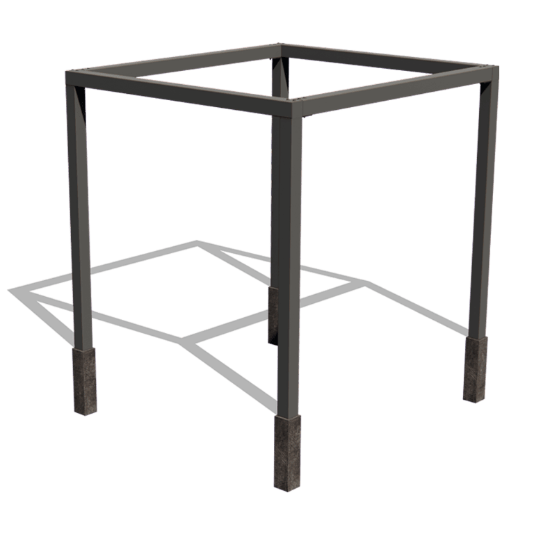 Powder-coated steel pergola square setup 274 x 250 cm