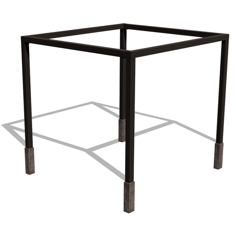 Powder-coated steel pergola square setup 324 x 300 cm