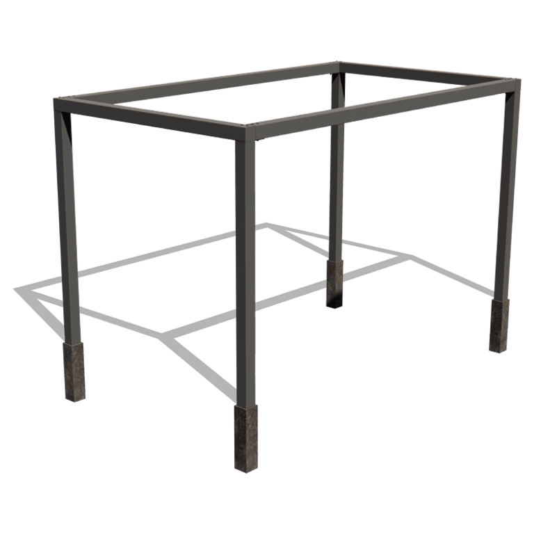 Powder-coated steel pergola square setup 424 x 250 cm