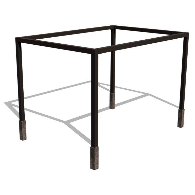 Powder-coated steel pergola square setup 424 x 300 cm