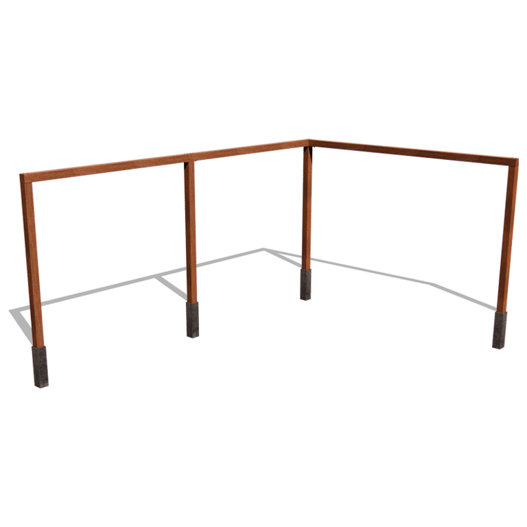 Corten steel pergola corner setup 600 x 412 cm