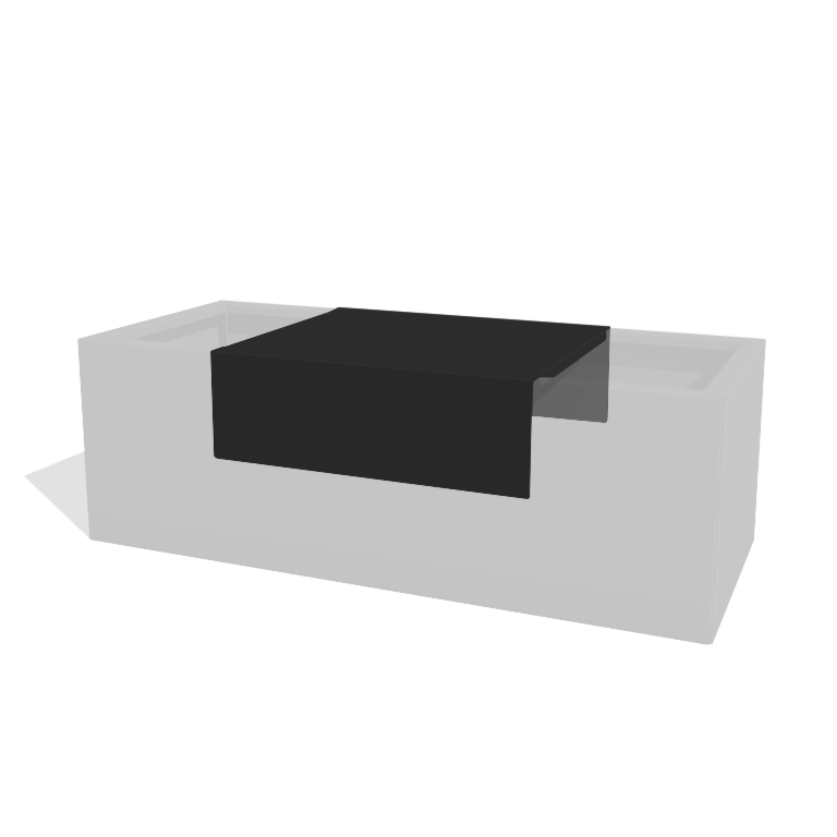Powder coated steel platform for planter 60 x 51 x 20 cm