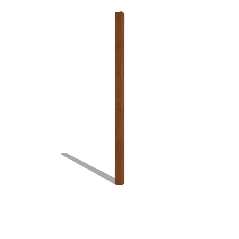 Corten steel garden fencing pole 200 cm