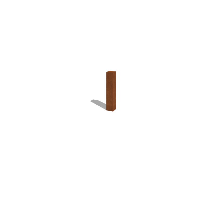 Corten steel garden fencing pole 60 cm