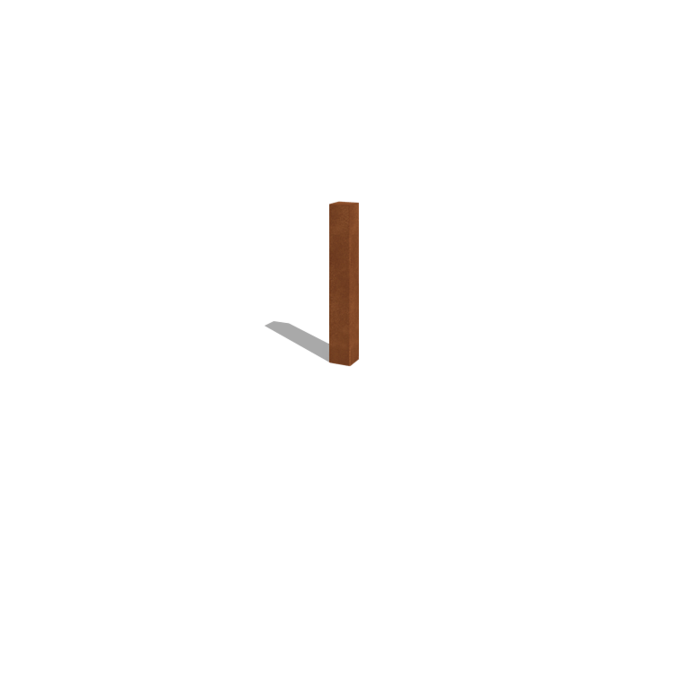 Corten steel garden fencing pole 80 cm