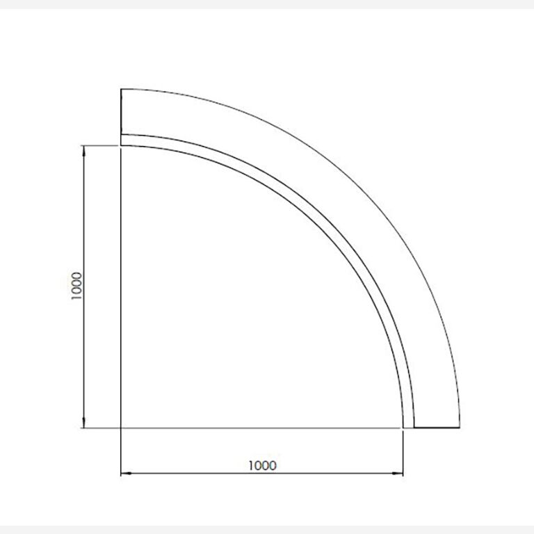 Corten steel retaining wall inside curve 100 x 100 cm (height 60 cm)