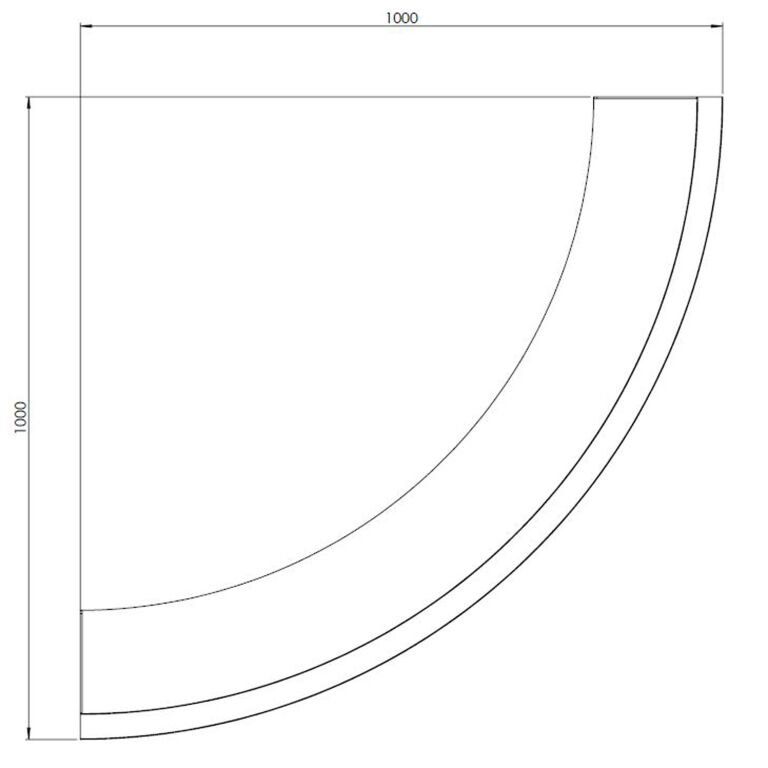 Powder coated steel retaining wall outside curve 100 x 100 cm (height 50 cm)
