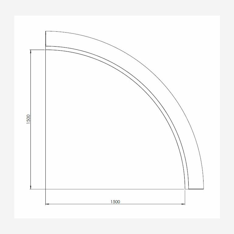 Corten steel retaining wall inside curve 150 x 150 cm (height 40 cm)