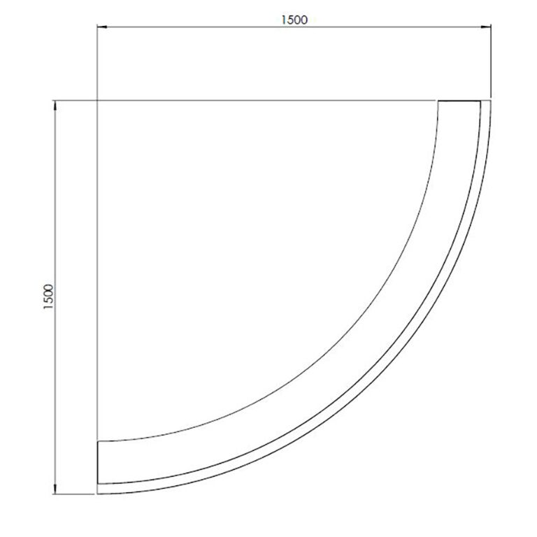 Powder coated steel retaining wall outside curve 150 x 150 cm (height 30 cm)