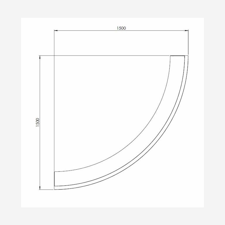 Powder coated steel retaining wall outside curve 150 x 150 cm (height 60 cm)