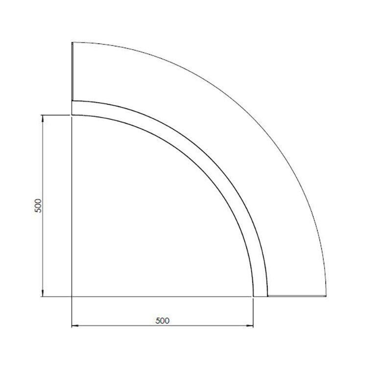 Powder coated steel retaining wall inside curve 50 x 50 cm (height 50 cm)