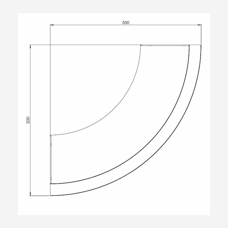 Powder coated steel retaining wall outside curve 50 x 50 cm (height 50 cm)