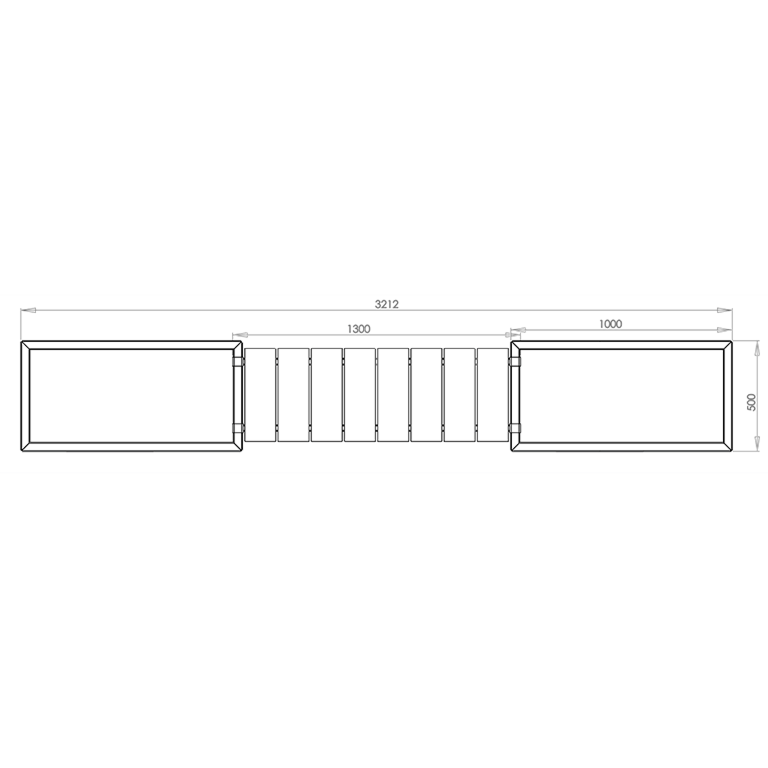 Powder coated steel planter with bench Vegas Texas
