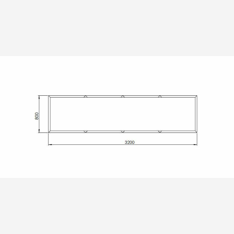 Powder coated steel planter Texas xxl 320 x 80 cm