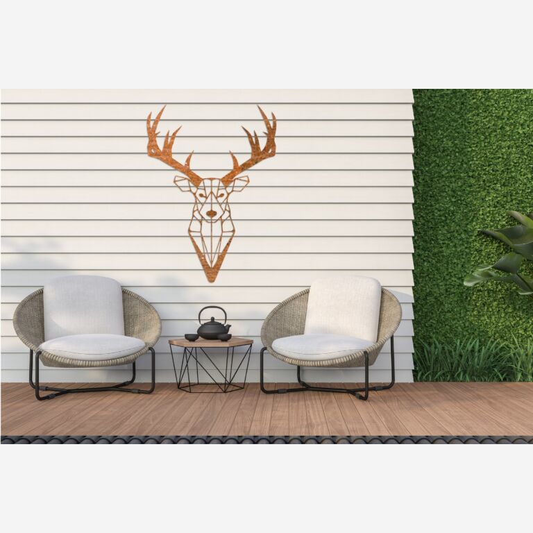 Corten steel wall decor Reindeer