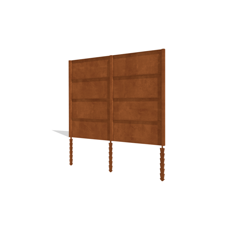 Corten steel garden fence H4 complete set 258 cm