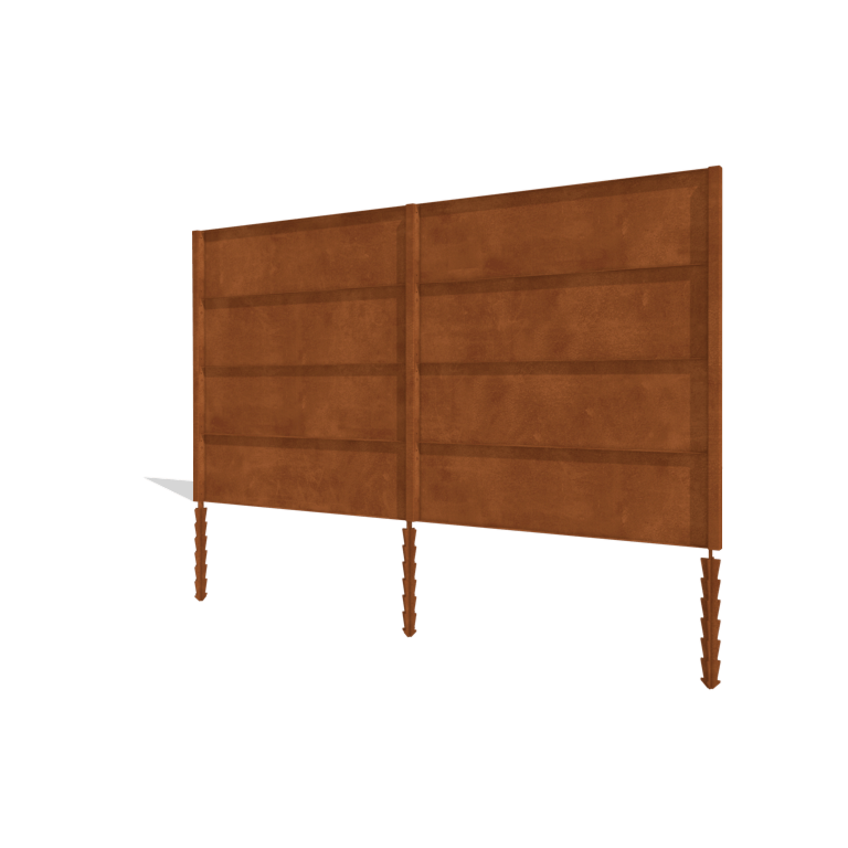 Corten steel garden fence H4 complete set 378 cm