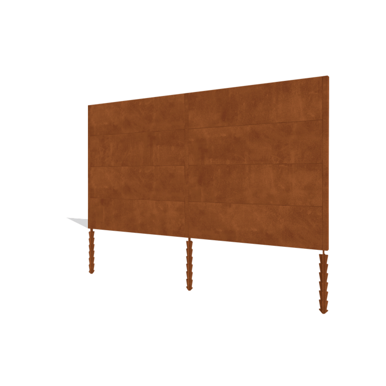 Corten steel garden fence H4 complete set 378 cm