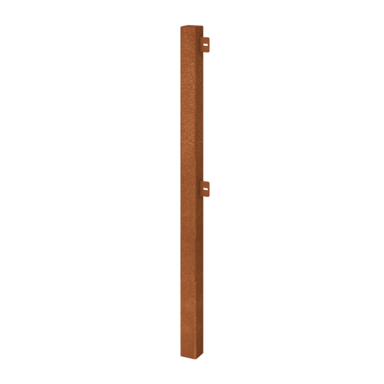 Corten steel decorative fence end post