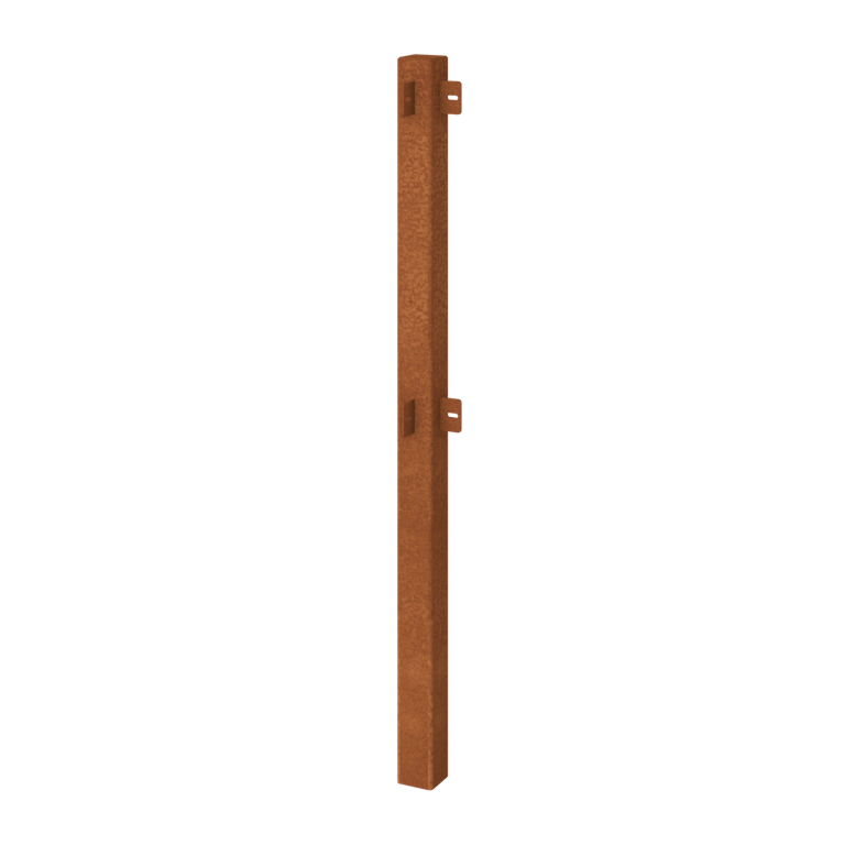 Corten steel decorative fence corner post