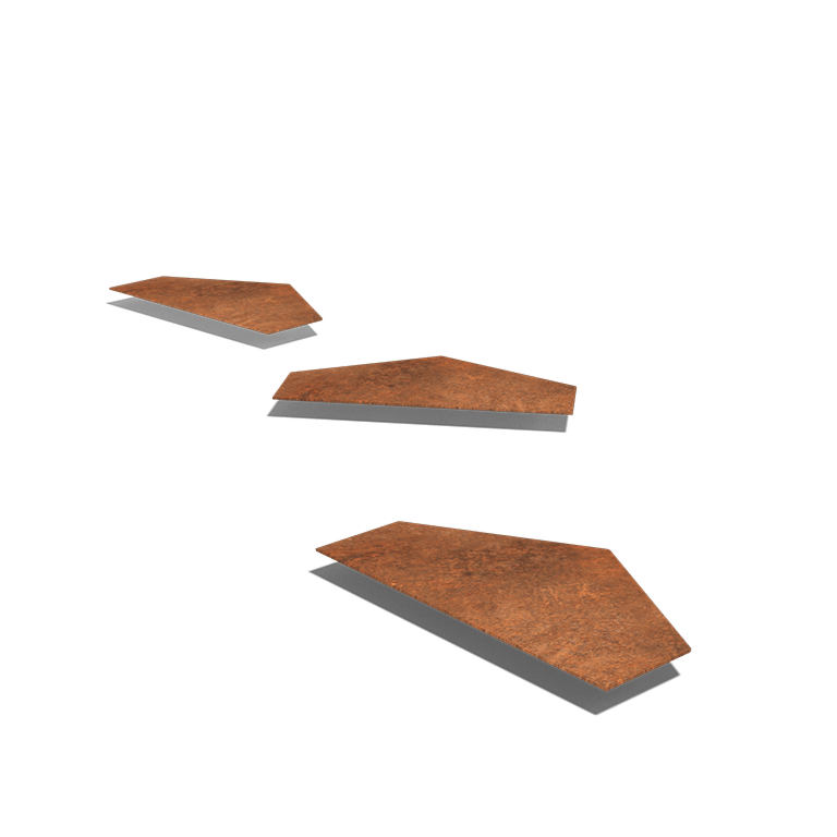 Corten steel stepping stone Hexagon HV 50